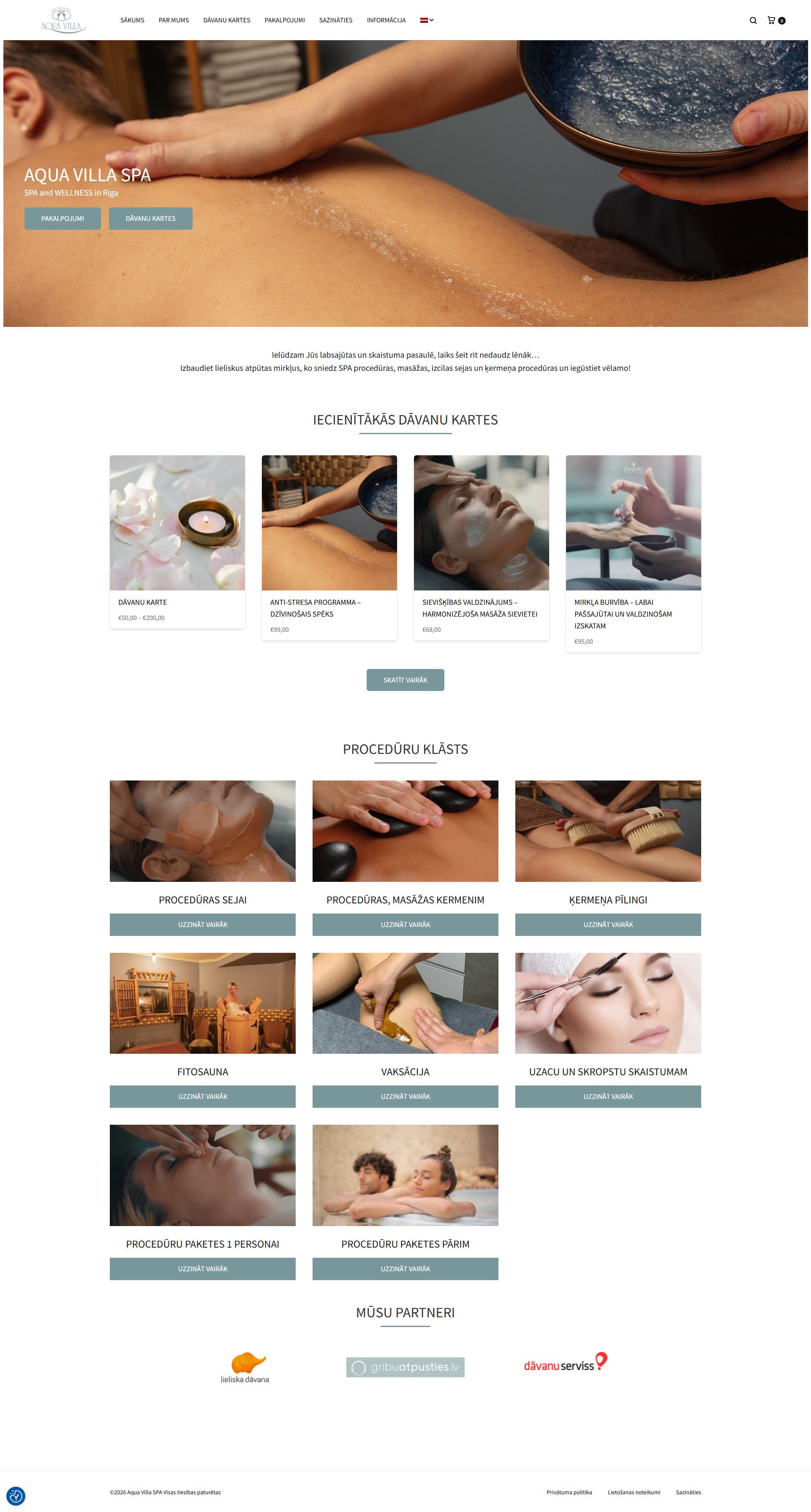 Aqua Villa SPA, live site