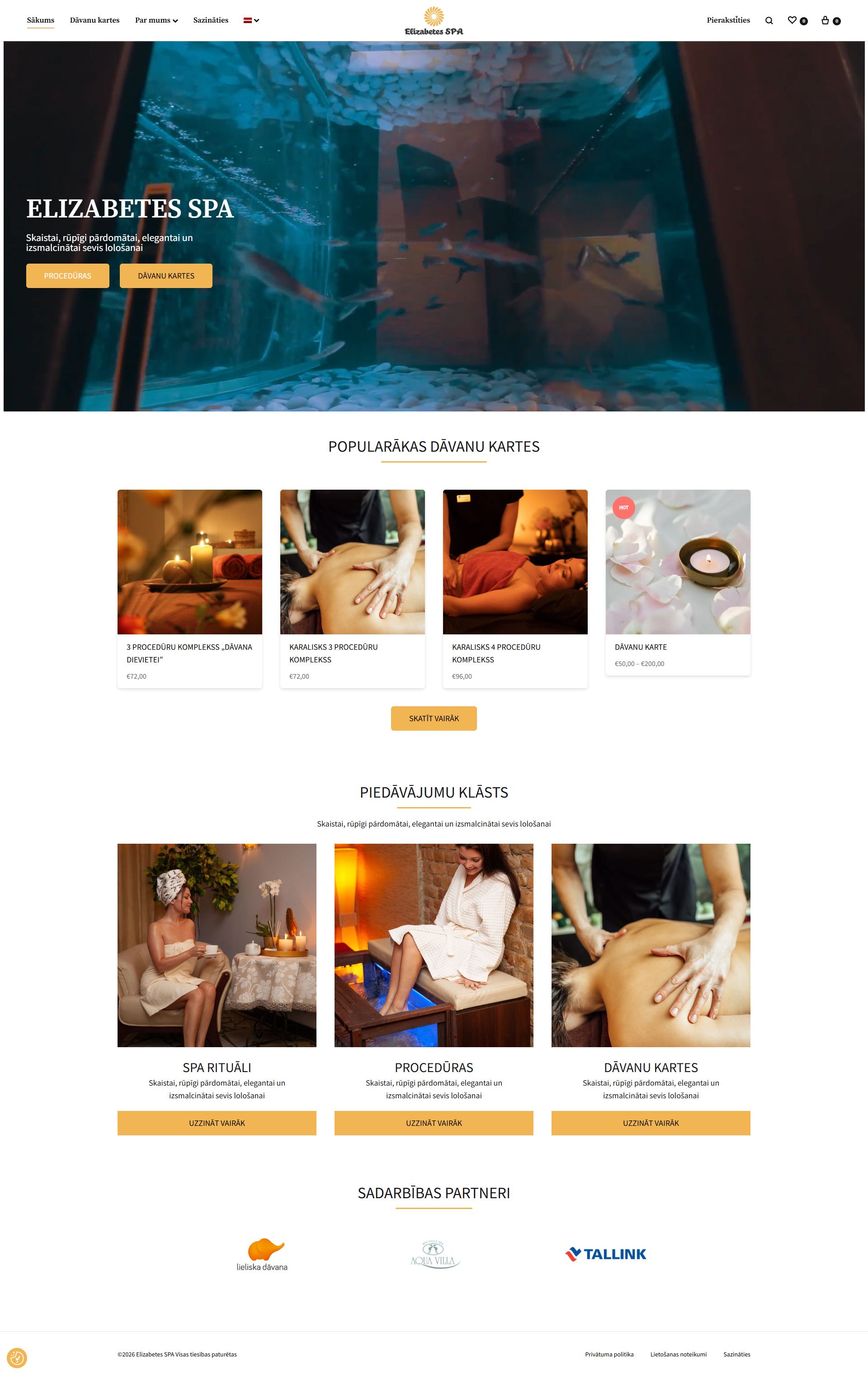 Elizabetes SPA, live site